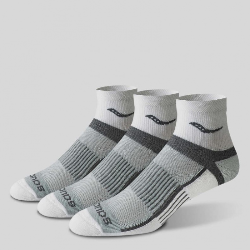 Men's Saucony Inferno Quarter 3-Pack Socks Grey | SOUTHAFRICA-NGR