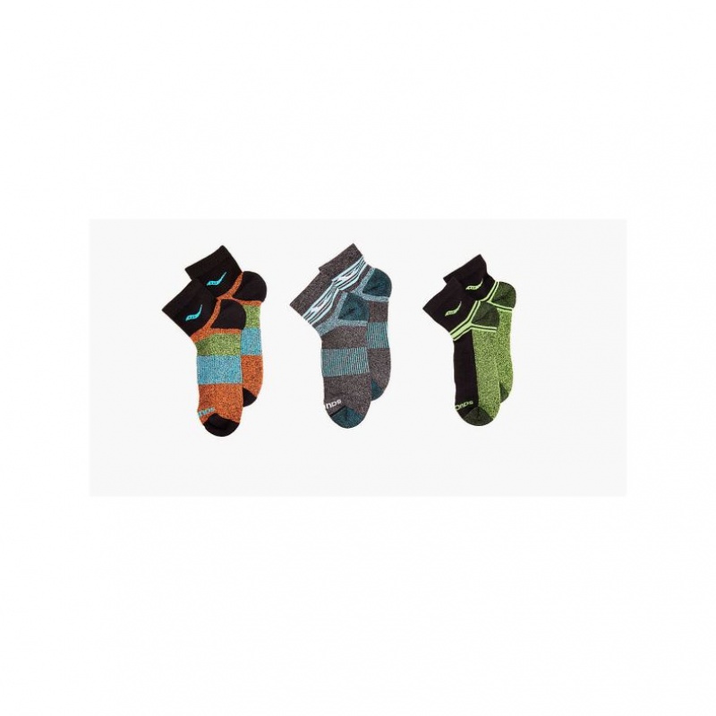 Men's Saucony Inferno Quarter 3-Pack Socks Multicolor | SOUTHAFRICA-PCV