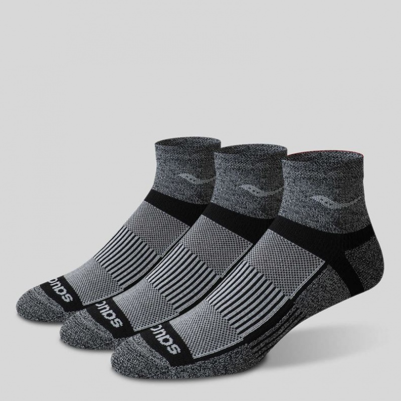 Men's Saucony Inferno Quarter 3-Pack Socks Grey | SOUTHAFRICA-QEC