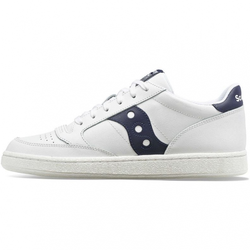 Men's Saucony Jazz Court PU Sneakers White / Navy | SOUTHAFRICA-HXY