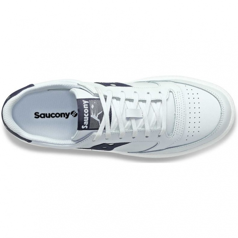 Men's Saucony Jazz Court PU Sneakers White / Navy | SOUTHAFRICA-HXY