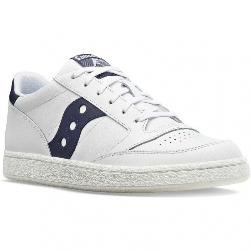 Men's Saucony Jazz Court PU Sneakers White / Navy | SOUTHAFRICA-HXY