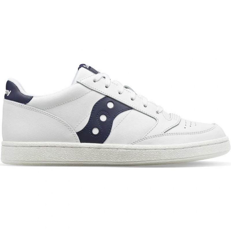 Men\'s Saucony Jazz Court PU Sneakers White / Navy | SOUTHAFRICA-HXY