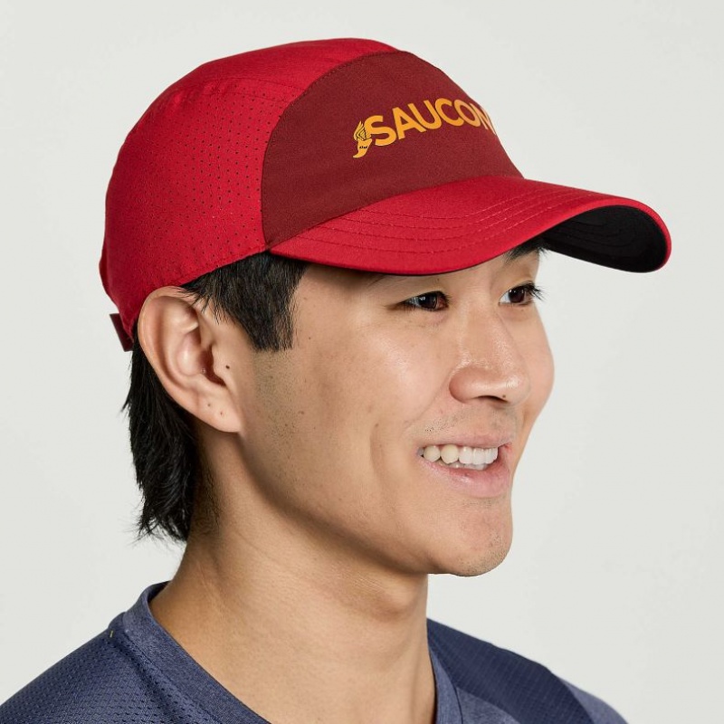 Men\'s Saucony Outpace Hat Red | SOUTHAFRICA-PBY