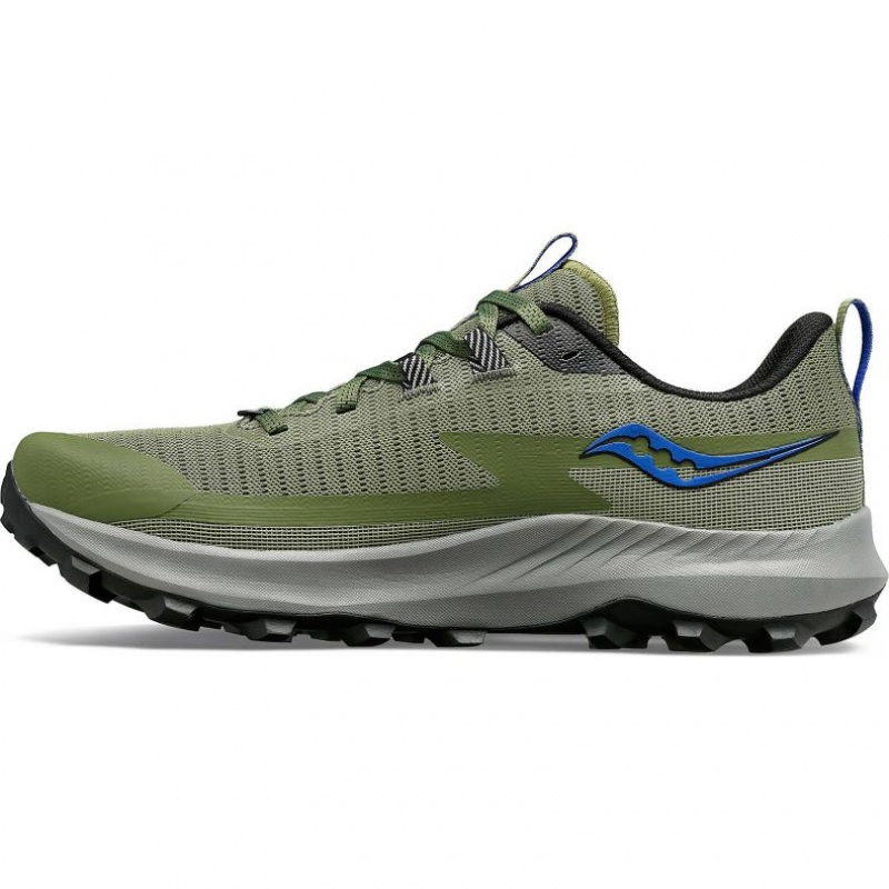 Men's Saucony Peregrine 13 Trail Running Shoes Olive | SOUTHAFRICA-FNS