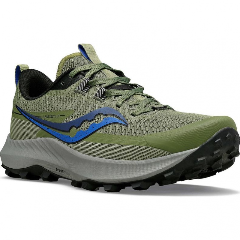 Men's Saucony Peregrine 13 Trail Running Shoes Olive | SOUTHAFRICA-FNS