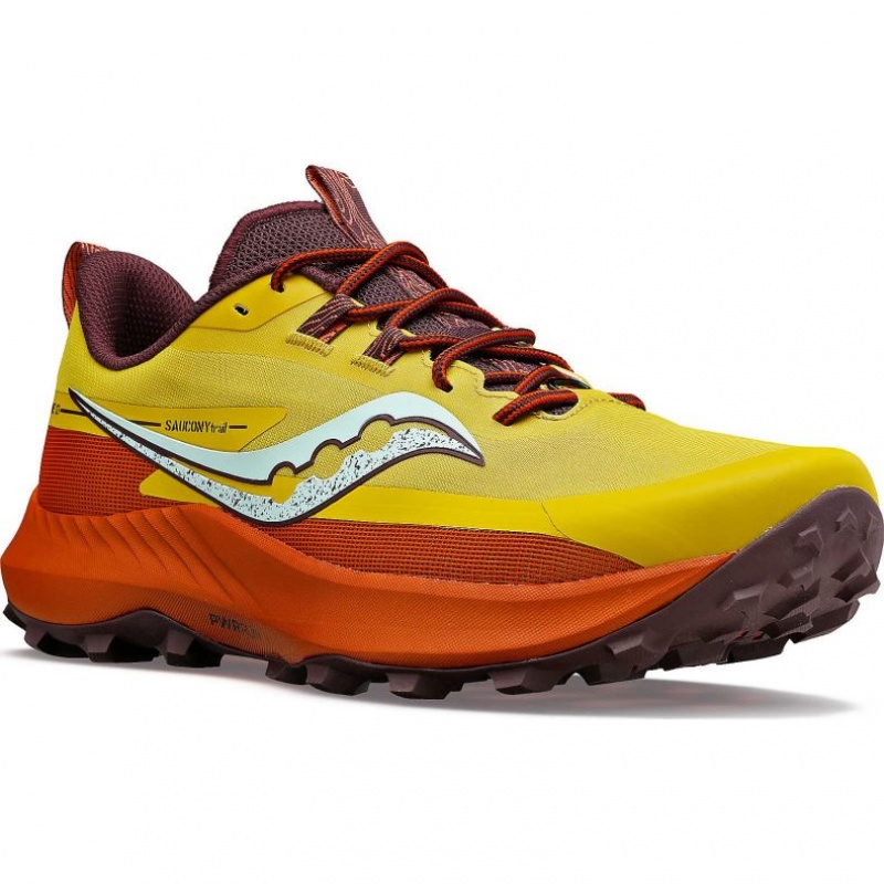 Men's Saucony Peregrine 13 Trail Running Shoes Yellow / Orange | SOUTHAFRICA-RAW