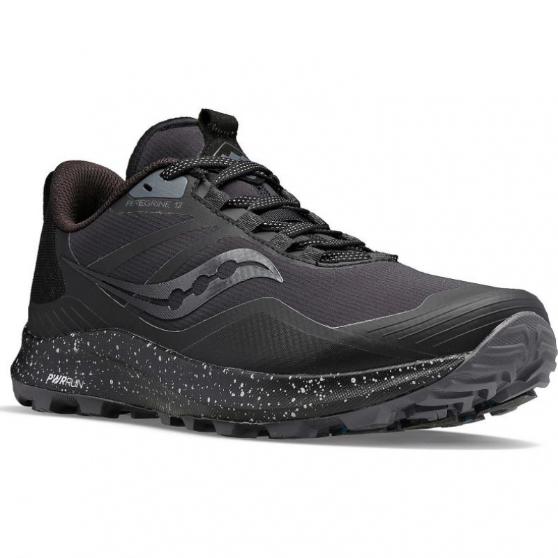 Men's Saucony Peregrine ICE+ 3 Running Shoes Black | SOUTHAFRICA-RLU