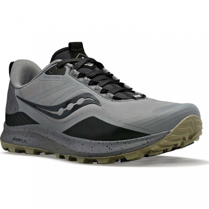 Men's Saucony Peregrine ICE+ 3 Trail Running Shoes Grey | SOUTHAFRICA-HYR