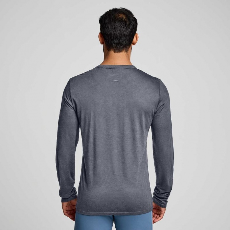 Men's Saucony Peregrine Merino Long Sleeve T-Shirt Grey | SOUTHAFRICA-HNI