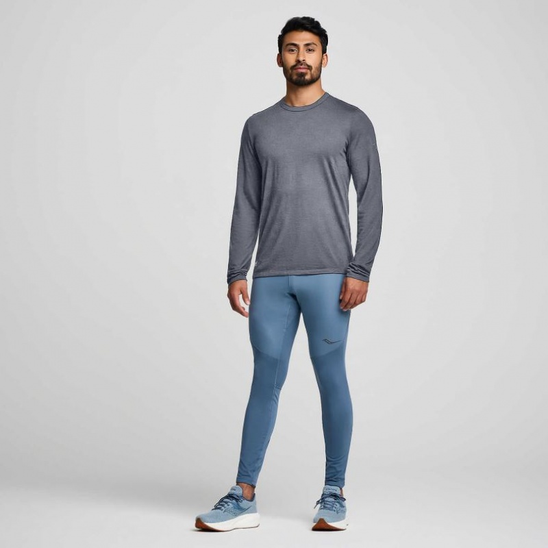 Men's Saucony Peregrine Merino Long Sleeve T-Shirt Grey | SOUTHAFRICA-HNI