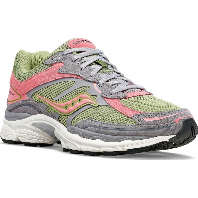 Men's Saucony ProGrid Omni 9 Premium Sneakers Grey / Green / Pink | SOUTHAFRICA-CIE