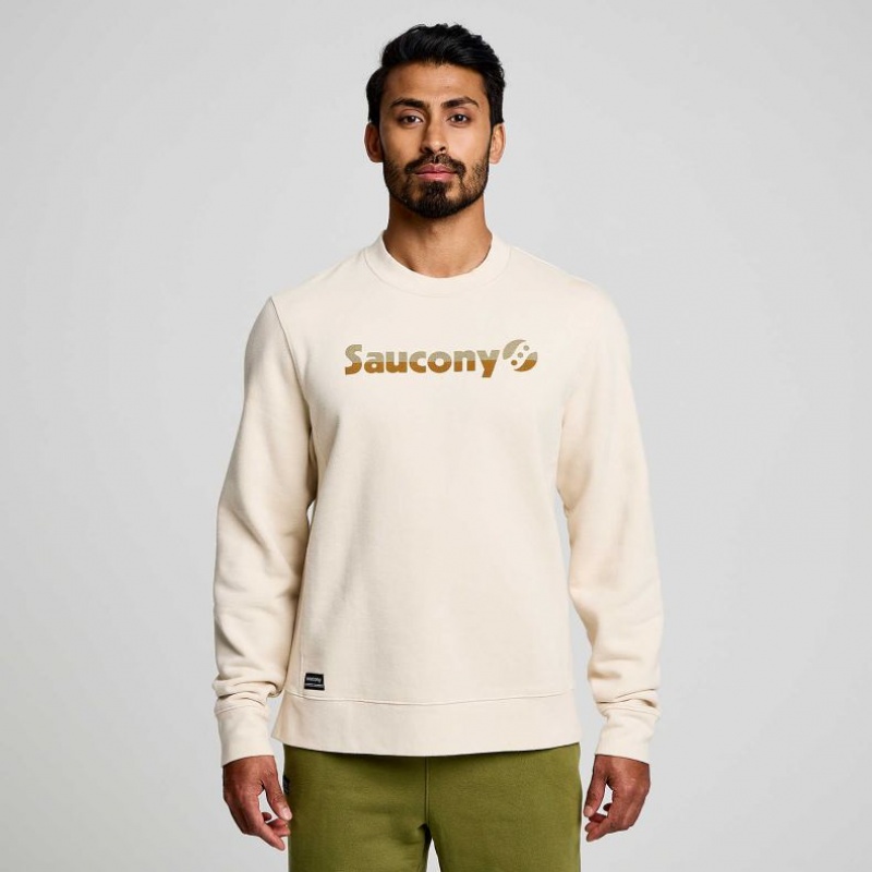 Men\'s Saucony Recovery Crew Sweatshirt Cream | SOUTHAFRICA-DTF