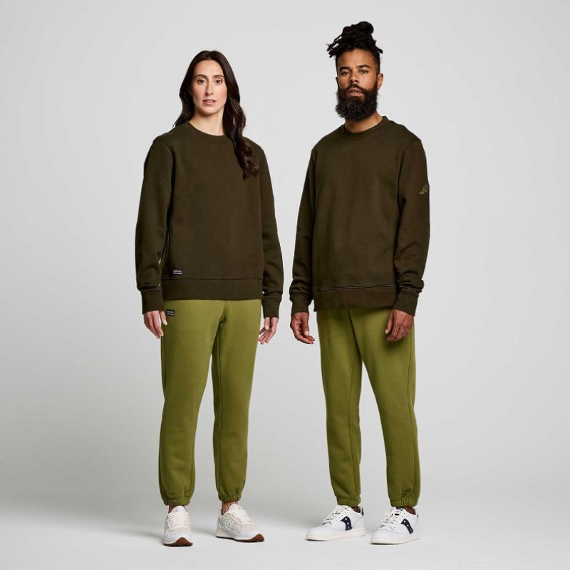 Men's Saucony Recovery Crew Sweatshirt Olive | SOUTHAFRICA-LIK