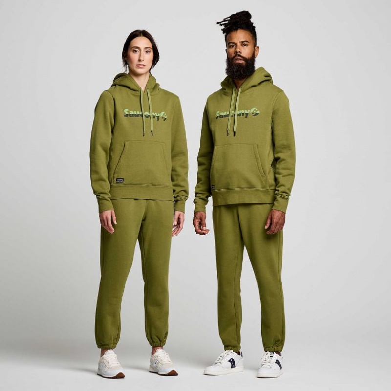 Men's Saucony Recovery Hoodie Olive | SOUTHAFRICA-BLU