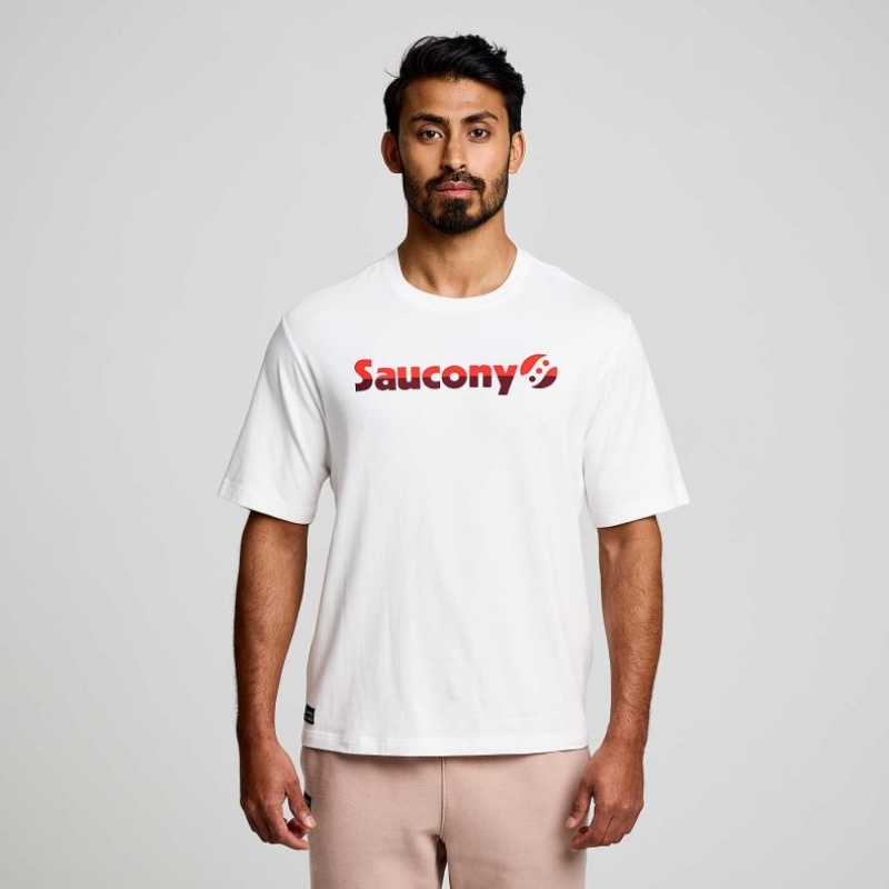 Men\'s Saucony Recovery Short Sleeve T-Shirt White | SOUTHAFRICA-QEO