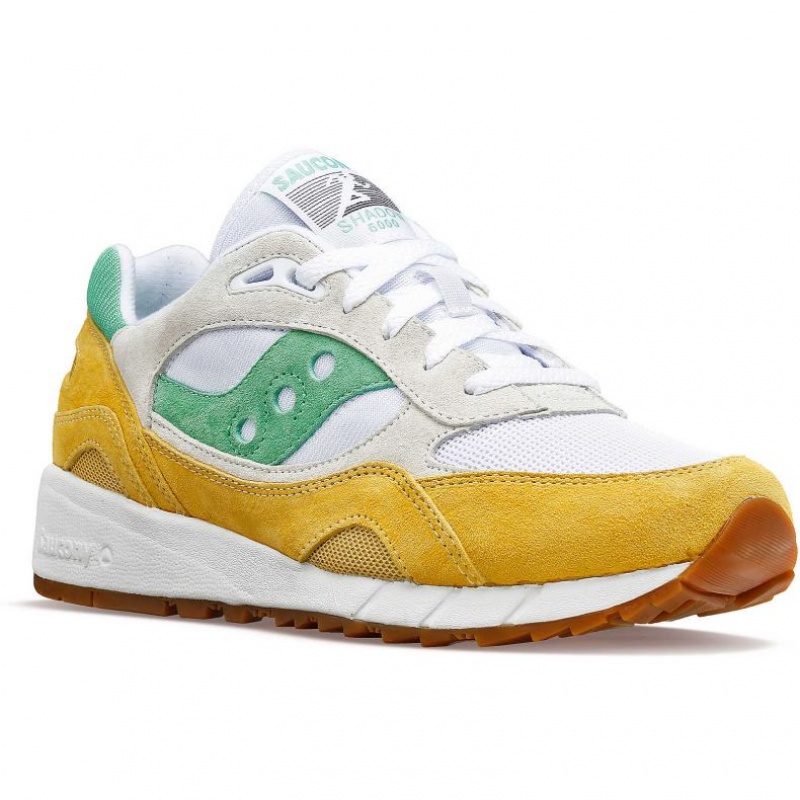 Men's Saucony Shadow 6000 Sneakers White / Yellow / Green | SOUTHAFRICA-YUB