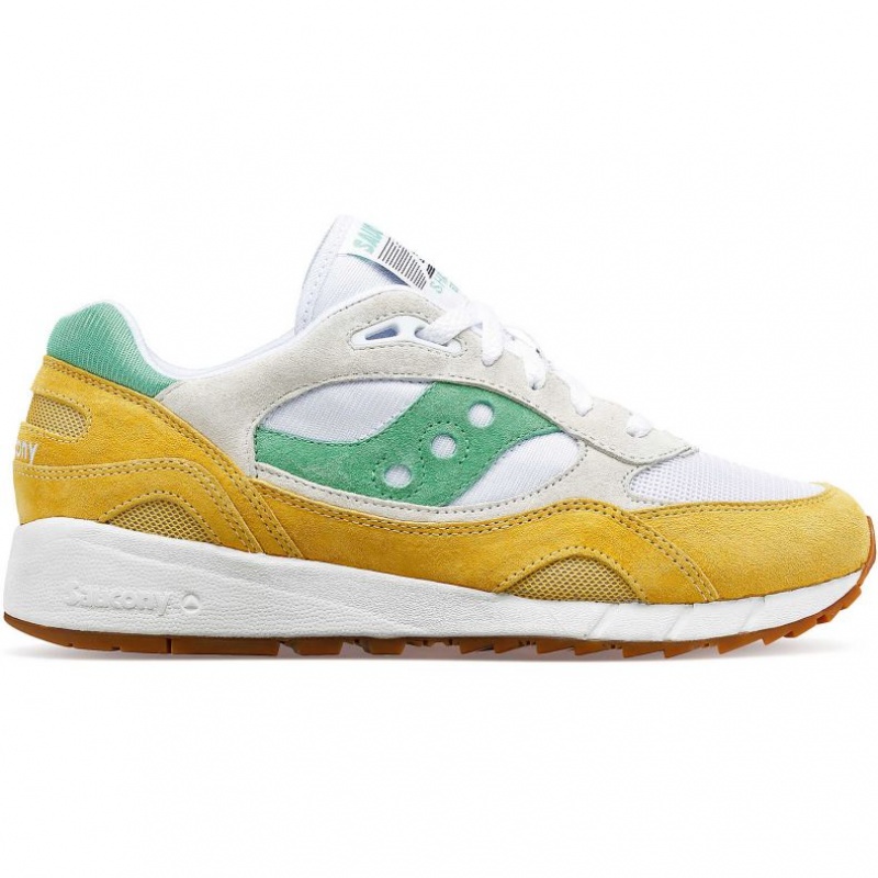 Men\'s Saucony Shadow 6000 Sneakers White / Yellow / Green | SOUTHAFRICA-YUB