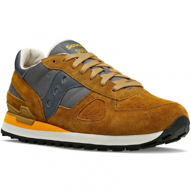 Men's Saucony Shadow Original Premium Sneakers Brown / Grey | SOUTHAFRICA-BZH