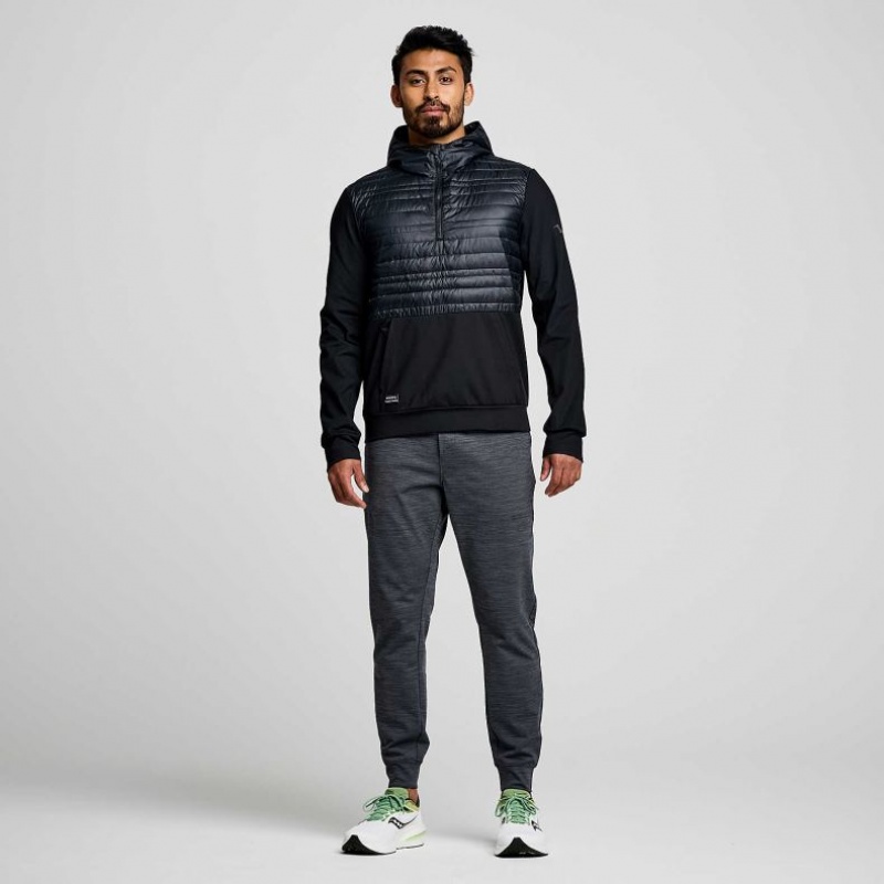 Men's Saucony Solstice Oysterpuff Hoodie Black | SOUTHAFRICA-MDT