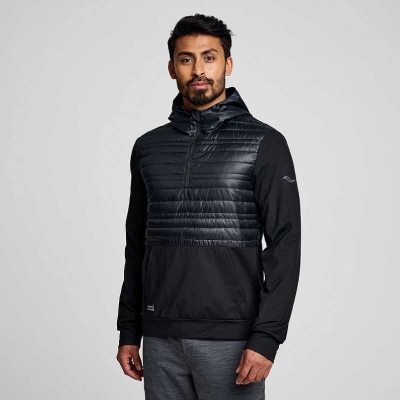 Men\'s Saucony Solstice Oysterpuff Hoodie Black | SOUTHAFRICA-MDT