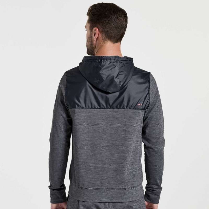 Men's Saucony Solstice Zip Hoodie Black | SOUTHAFRICA-QJI