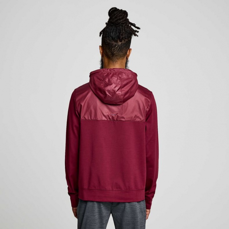 Men's Saucony Solstice Zip Hoodie Red | SOUTHAFRICA-ZDR