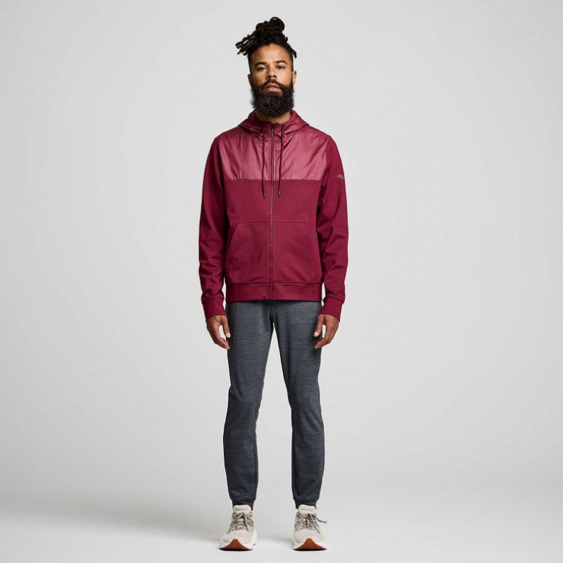 Men's Saucony Solstice Zip Hoodie Red | SOUTHAFRICA-ZDR