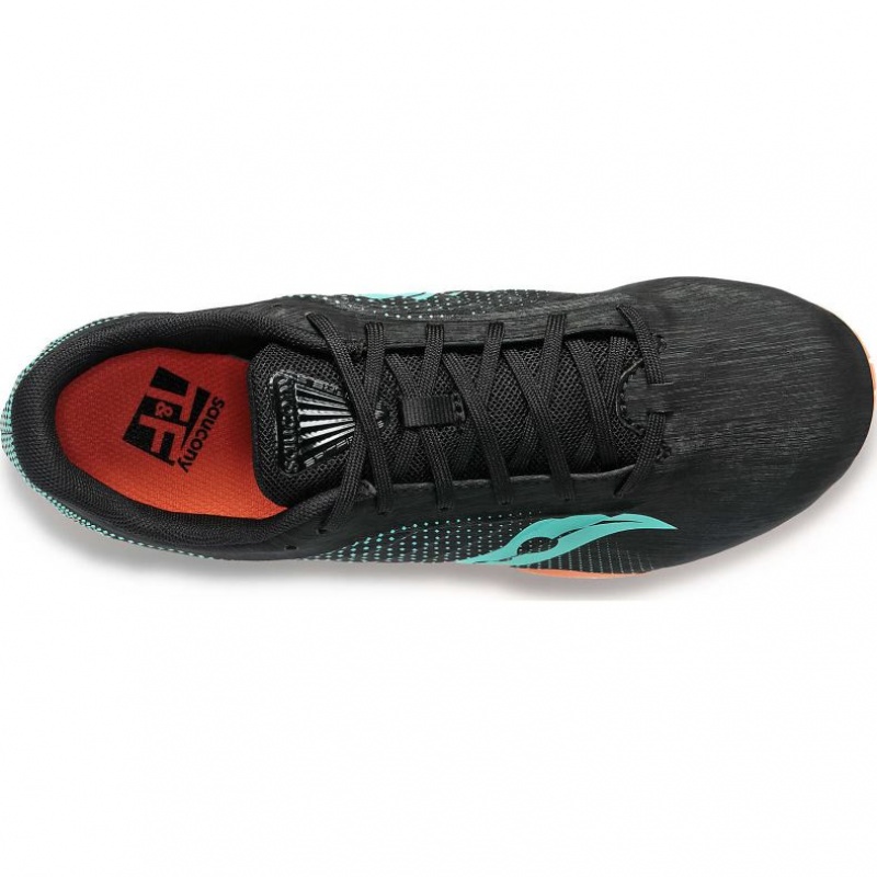 Men's Saucony Spitfire 5 Spikes Black / Turquoise | SOUTHAFRICA-BRS