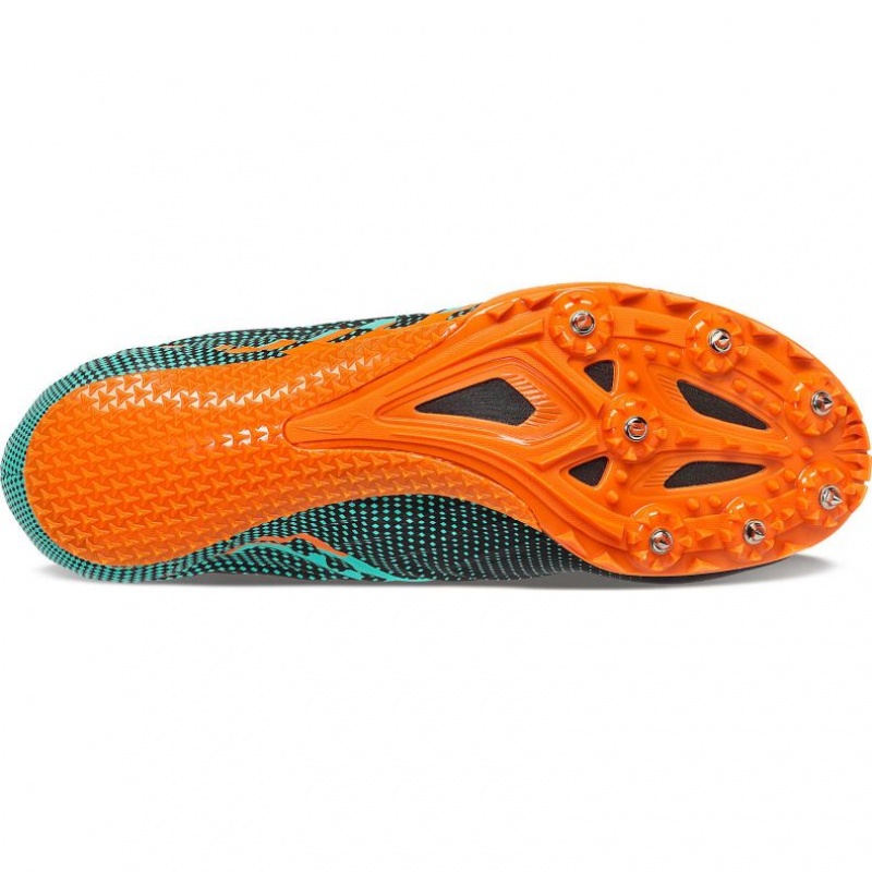 Men's Saucony Spitfire 5 Spikes Black / Turquoise | SOUTHAFRICA-BRS