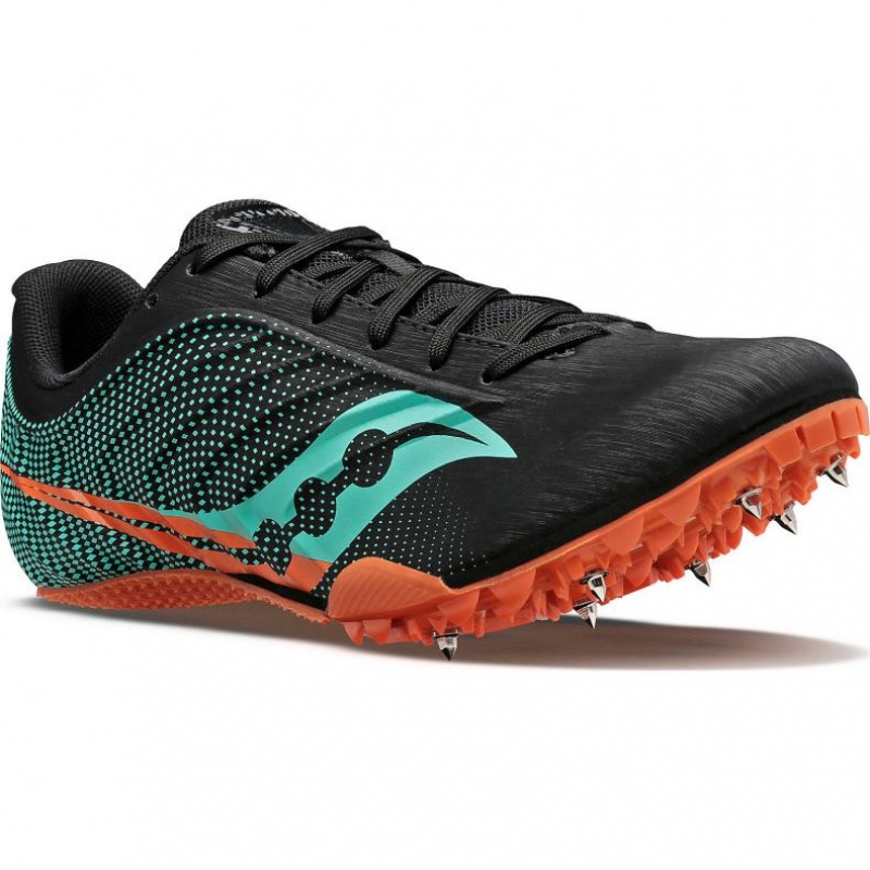 Men's Saucony Spitfire 5 Spikes Black / Turquoise | SOUTHAFRICA-BRS