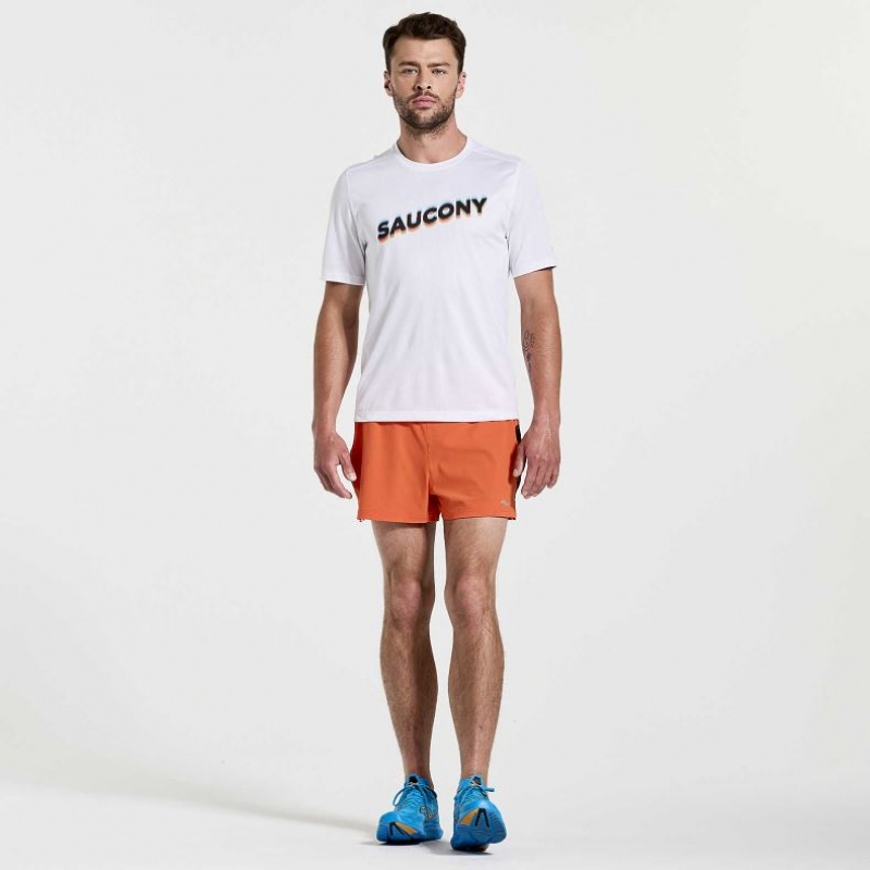 Men's Saucony Stopwatch Graphic Short Sleeve T-Shirt White | SOUTHAFRICA-AHU