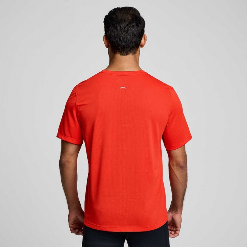 Men's Saucony Stopwatch Short Sleeve T-Shirt Orange | SOUTHAFRICA-YWE