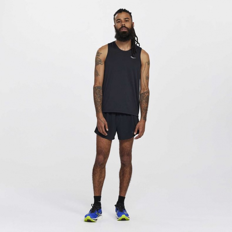 Men's Saucony Stopwatch Singlet Black | SOUTHAFRICA-ZUA