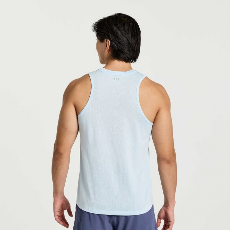 Men's Saucony Stopwatch Singlet Blue | SOUTHAFRICA-BTP