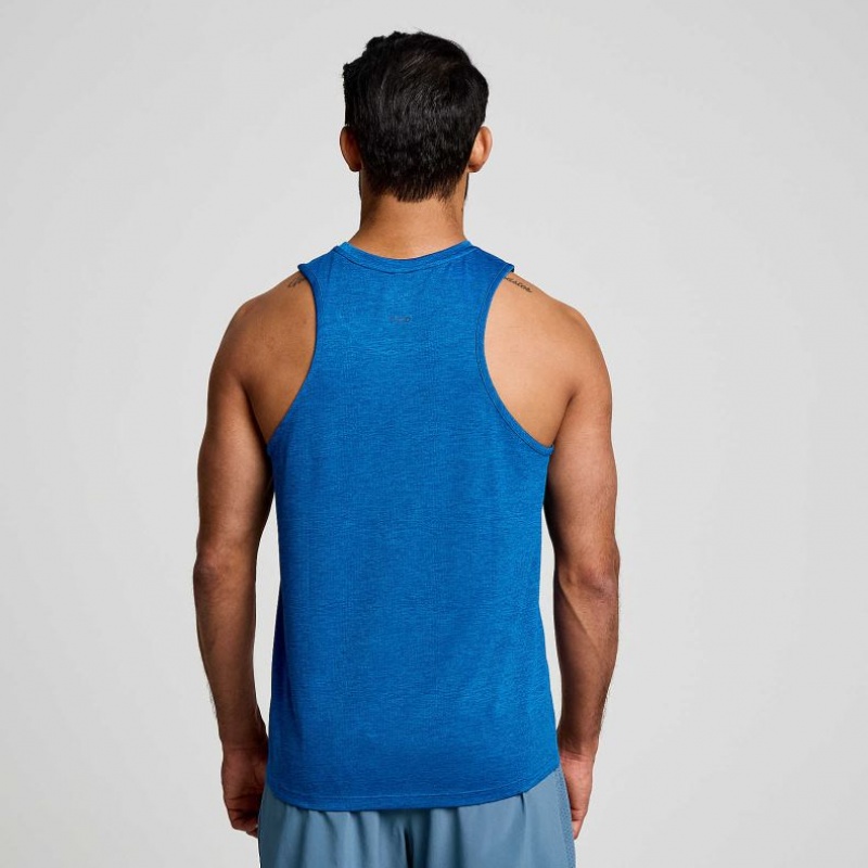 Men's Saucony Stopwatch Singlet Blue | SOUTHAFRICA-LYA