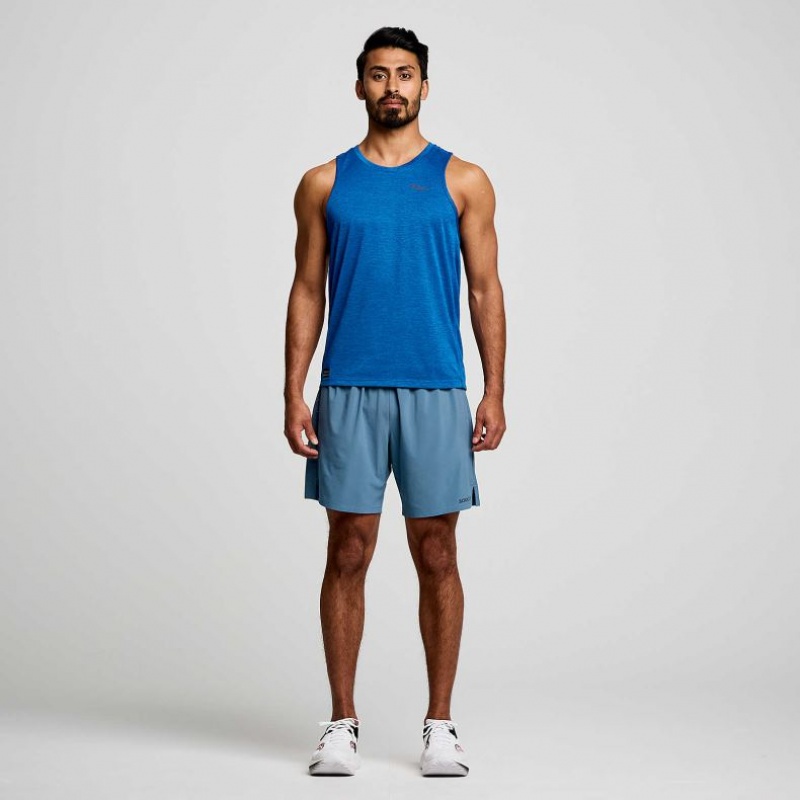 Men's Saucony Stopwatch Singlet Blue | SOUTHAFRICA-LYA