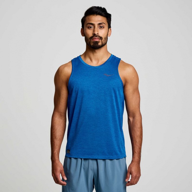 Men\'s Saucony Stopwatch Singlet Blue | SOUTHAFRICA-LYA