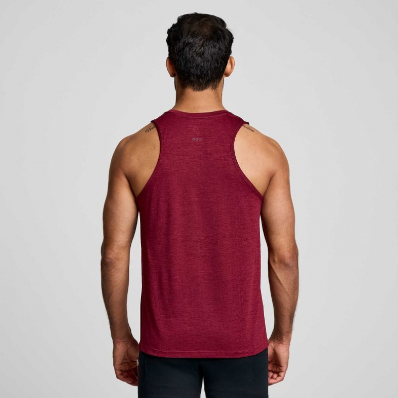 Men's Saucony Stopwatch Singlet Burgundy | SOUTHAFRICA-DPE