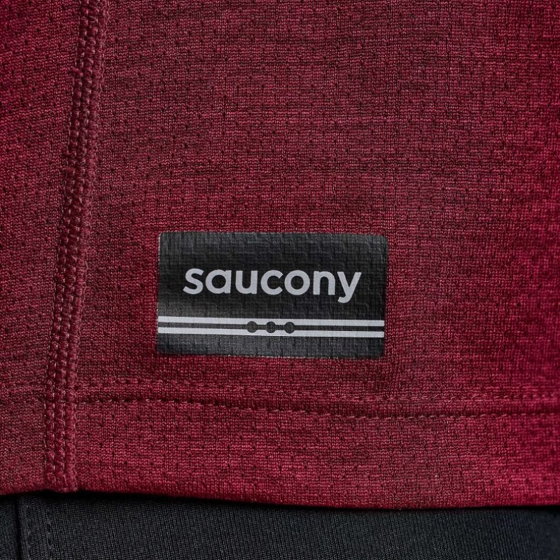 Men's Saucony Stopwatch Singlet Burgundy | SOUTHAFRICA-DPE