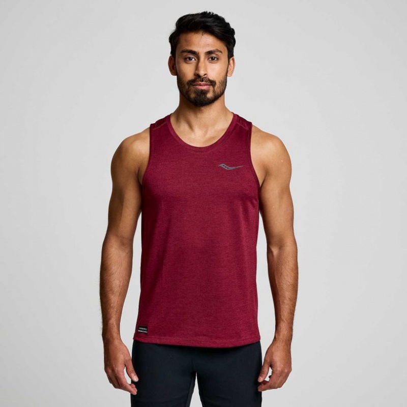 Men\'s Saucony Stopwatch Singlet Burgundy | SOUTHAFRICA-DPE