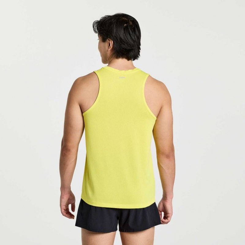 Men's Saucony Stopwatch Singlet Yellow | SOUTHAFRICA-LHE