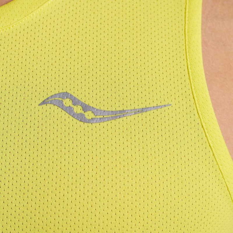 Men's Saucony Stopwatch Singlet Yellow | SOUTHAFRICA-LHE