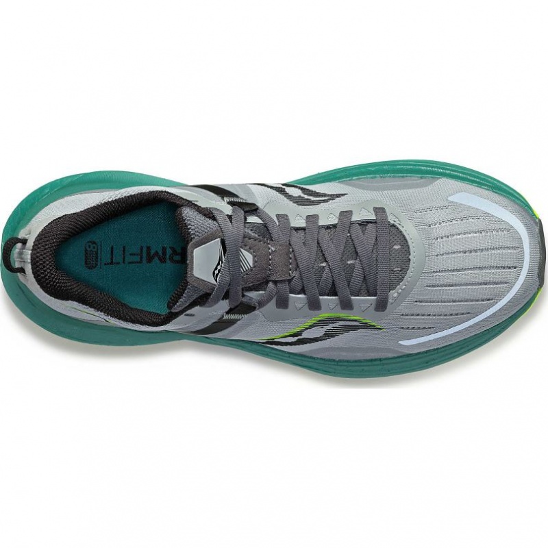 Men's Saucony Tempus Wide Running Shoes Grey / Turquoise | SOUTHAFRICA-NPI