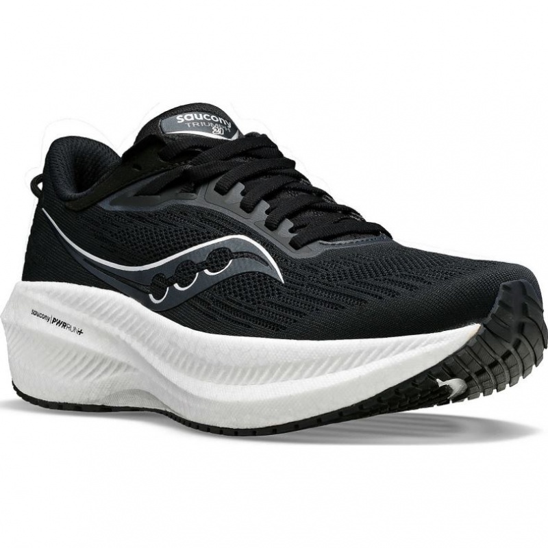 Men's Saucony Triumph 21 Running Shoes Black / White | SOUTHAFRICA-TKX