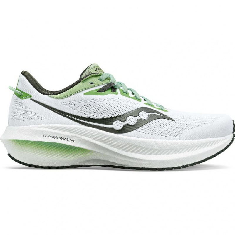 Men\'s Saucony Triumph 21 Running Shoes White | SOUTHAFRICA-QUB