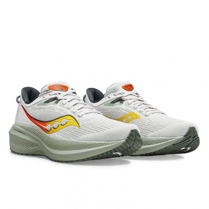 Men's Saucony Triumph 21 Running Shoes White | SOUTHAFRICA-ZVA