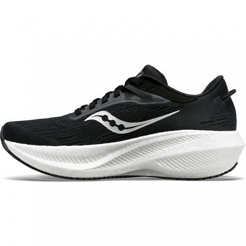 Men's Saucony Triumph 21 Wide Running Shoes Black / White | SOUTHAFRICA-XTE