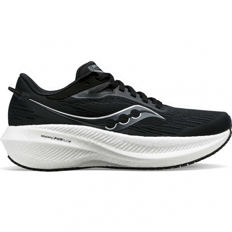 Men\'s Saucony Triumph 21 Wide Running Shoes Black / White | SOUTHAFRICA-XTE