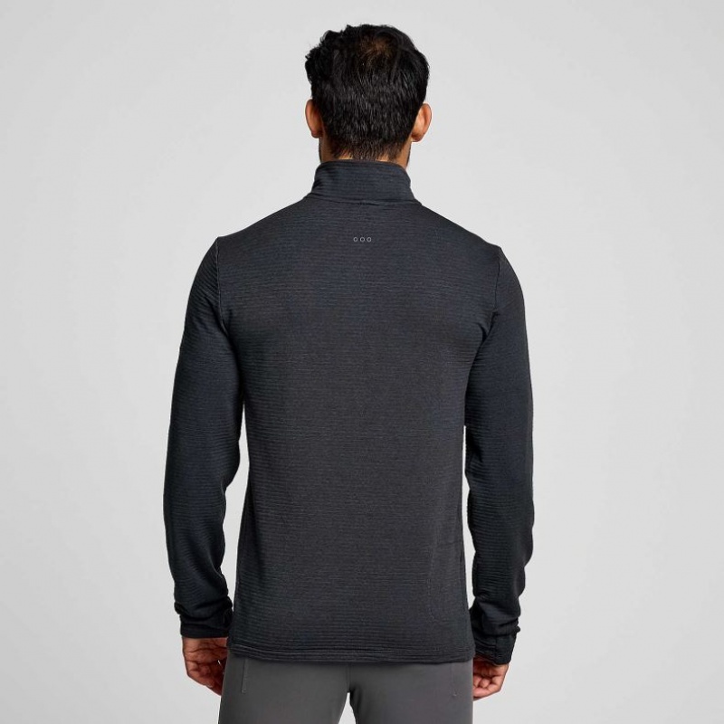 Men's Saucony Triumph 3D 1/2 Zip Sweatshirt Black | SOUTHAFRICA-EBW